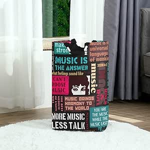 ZOANEN Bolsa de lavandería,Urban Vintage Música Abstracta Collage