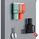 Modvista Magnetic Cup Holder for Fridge, 2 Pack Stanley Cup Holder, Water Bottle Organizer for Stanley 30/40 oz, Tumbler Lid Organizer for Stanley Cup Organizer, Stanley Cup Accessories