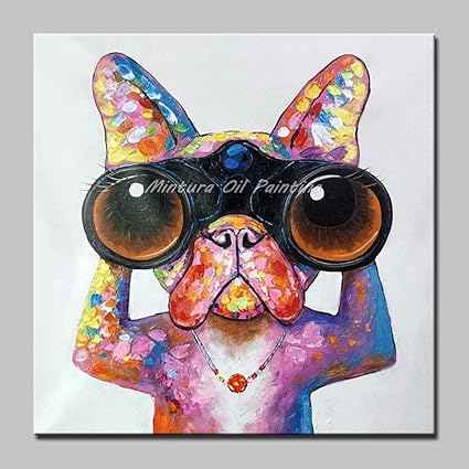 Tableau Peinture Huile Sur Toile L Art Abstrait Moderne Peintures Faites A La Main A La Main Peinture A L Huile Sur Toile Chien Animaux Telescope Photos Wall Art Decoration D Aucun Encadrement 9 Amazon Fr Cuisine