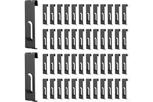 PYBTOOL 50PC Gridwall Notch Hooks, Grid Wall Hooks, Gridwall Picture Hanger, Gridwall Accessories for Retail, Displaying Photogragh, Art Shows, Paintings(Black)