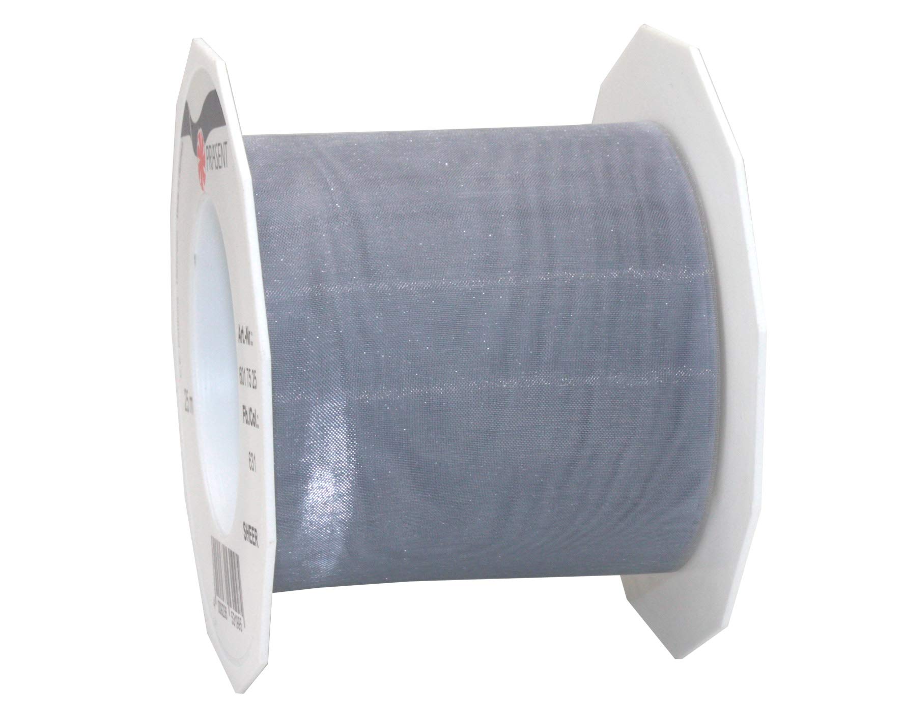 C.E. Pattberg Sheer Organza Ribbon Sterling Silver, 27 Yards Gift Wrap Ribbon, 2.8 inches Width, Accessories for Decoration & Handicrafts, Decoration Ribbon for Presents, for Every Occasion