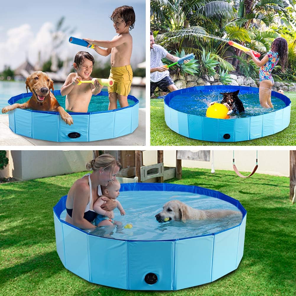 Amazon Com Maloroy Hard Plastic Dog Pool Portable Collapsible Dog Pool Pvc Hard Plastic Kids Wading Pool Dog Bathing Tub Portable Pet Pools For Large Dogs