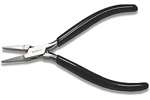The Beadsmith Flat Nose Pliers – Extra Fine Tips – 4.5 inches (114mm) – PVC Grip Handle with Double Leaf Springs – Jewelry Making Tool for Creating Bracelets, Earrings and Necklaces