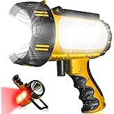 2026 New 100,000 Lumen Super Bright Spotlight,10000mAh Rechargeable Flashlight Handheld Spotlight,Spot Light Outdoor Runtime 72+ Hrs,Flashlight Searchlight Flood Camping Hunting Boating with Tripod