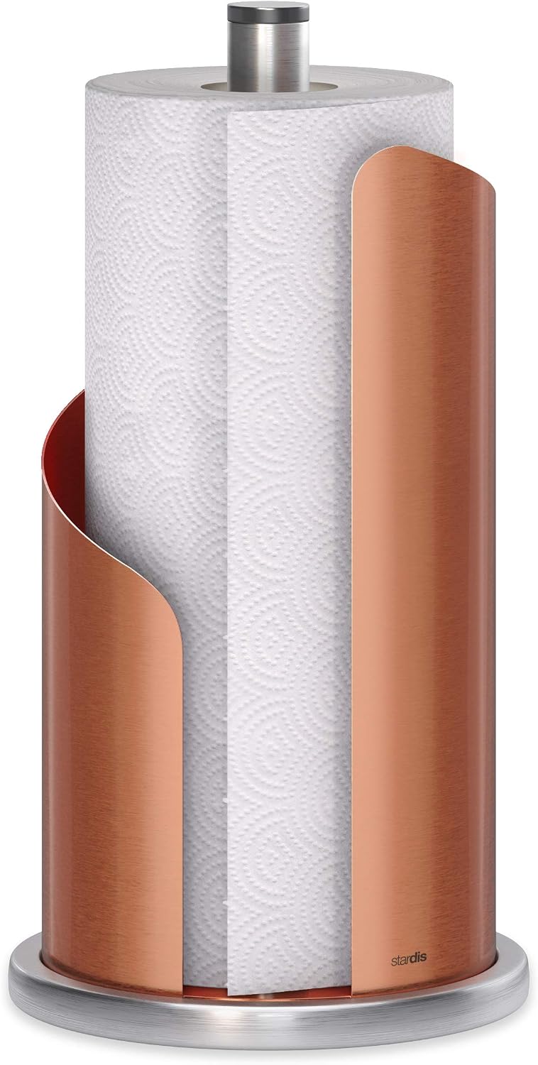 Stardis Kitchen Roll Holder Stainless Steel Matt Coated Diameter 15 cm Roll Holder Matte copper, Copper Matt, H 30 x diameter 15 cm - Image 3
