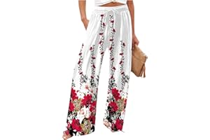ZEFOTIM Linen Pants for Women Wide Leg High Waisted Palazzo Pants Dressy Casual Summer Beach Comfy PantsLL40
