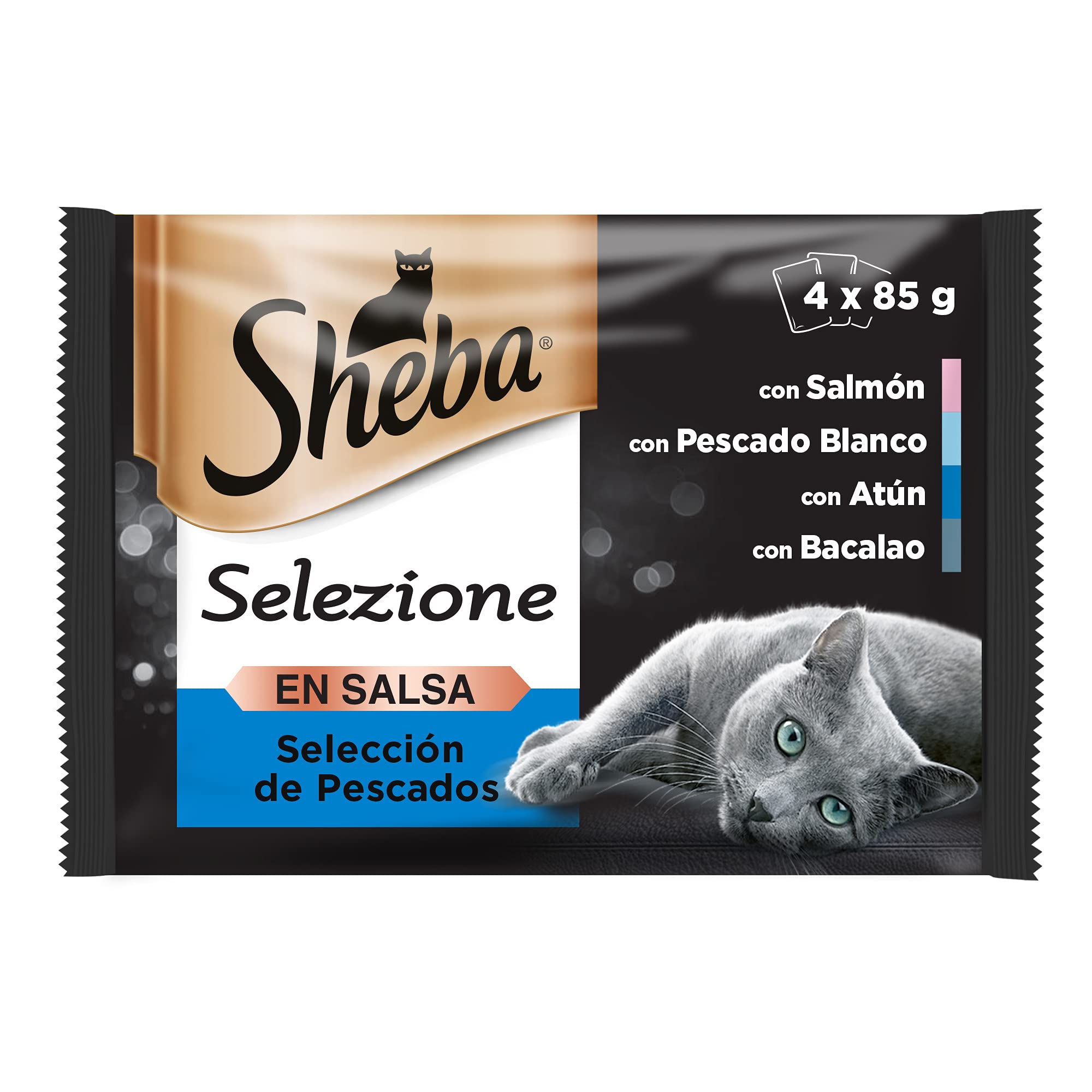 Sheba Selezione Multipack Wet Food Bags in Sauce for Cats Selection Fish (Pack of 13 x 4 x 85 g)