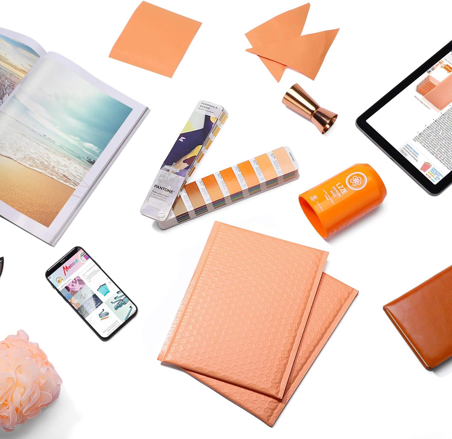 Metronic 25pcs Poly Bubble Mailers 6x10 Inch Padded Envelopes #0 Bubble Lined Poly Mailer Self Seal Peach Quartz : Office Products