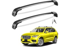 Tuyoung Roof Rack Cross Bars Compatible with Volvo XC90 XC-90 2016-2026, 220lbs Lockable Heavy Duty Aluminum Roof Rails Crossbars Cargo Bars Canoe Snowboard Rooftop Black Carrier Luggage