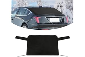 Agulier 600D Oxford Fabric Car Rear Snow Windshield Cover, Winter Outside Car Back Snow Cover Waterprooof Hail & Ice Protection Accessories Fit for Most Cars Vehicle Sedan（（57 * 35 Inches，Black）