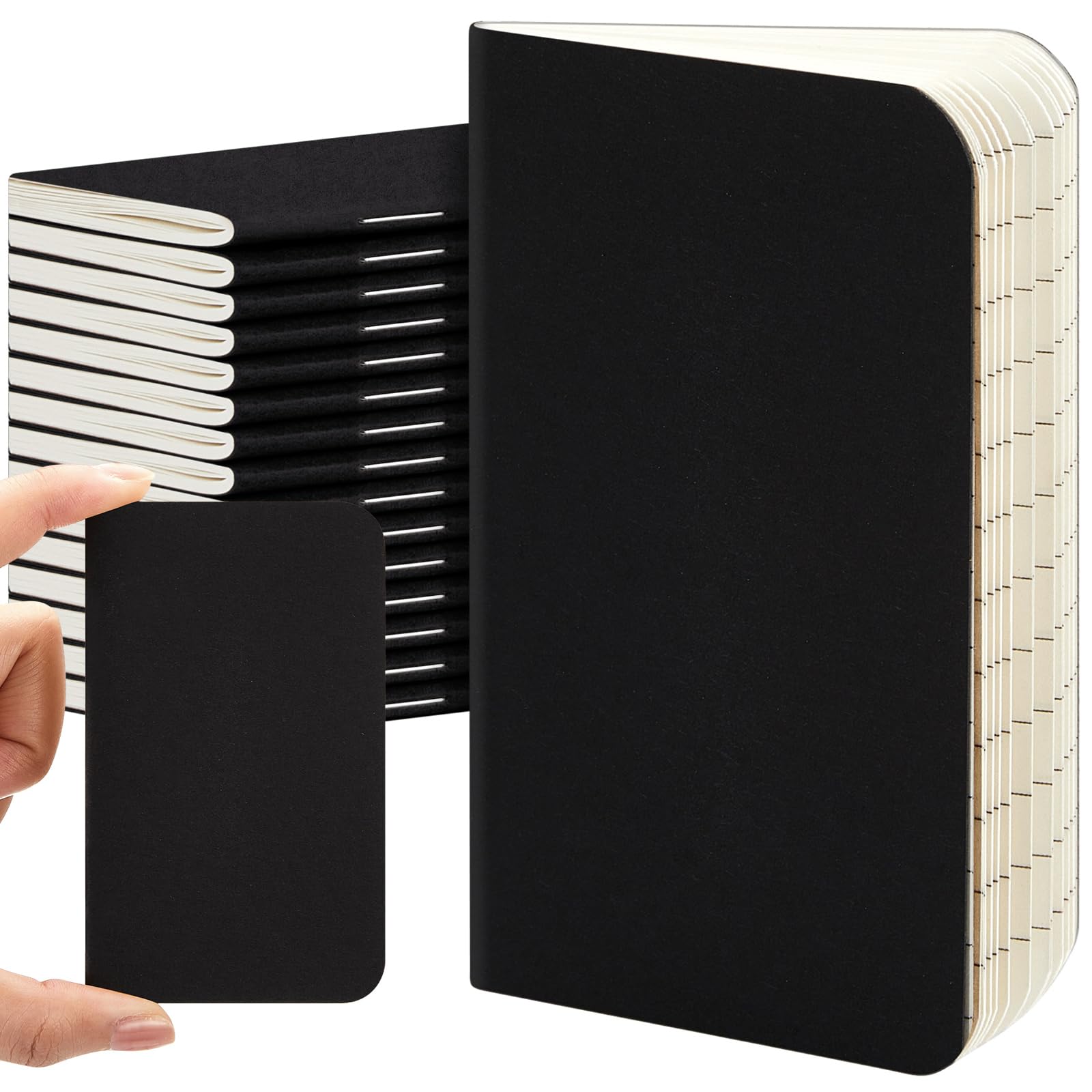 Photo 1 of Outus 15 Pcs Mini Pocket Notebook 2.5" x 4" Small Journal Kraft Paper Notepads Bulk Softcover Pocket Notepad Memo Diary Subject Notebooks for Traveler Worker(Black,Lined Style)
