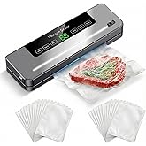 TOSCARA Vacuum Sealer Machine for Food |Automatic Air Sealing System with Dry & Moist Modes, One-Touch Operation &15 Bags Included. Keep Meat, Veggies & Leftovers Fresh Longer, Perfect for Meal Prep