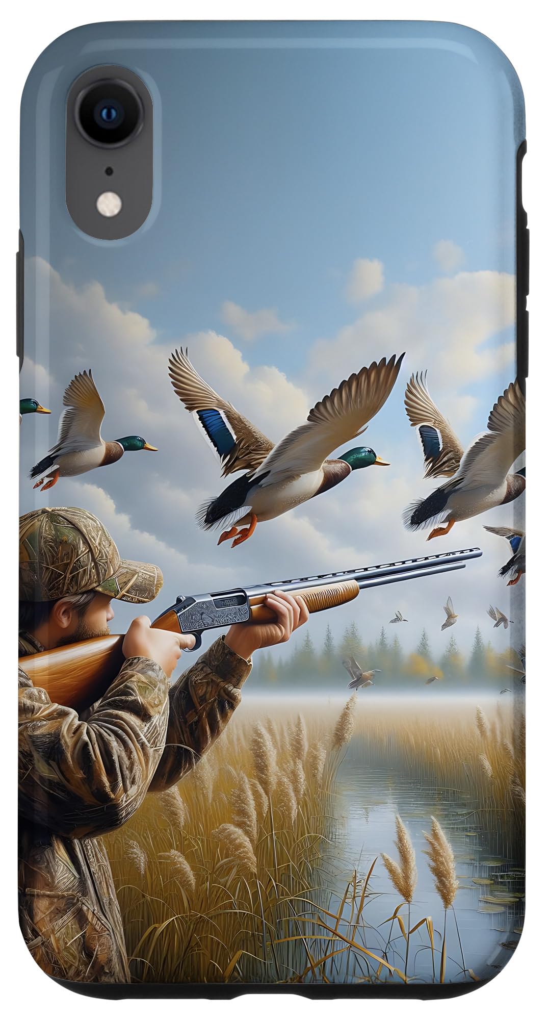 Duck Hunter Men Illustration Hunting Case for iPhone XR