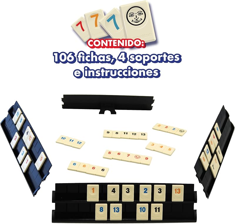 , Rummikub Original, 4 Jugadores, Juego De Mesa+6 Años, Juegos De Mesa Adultos Y Niños, Juego Estratégico De Fichas, Juego De Números De Estrategia para De 2 a 4 Jugadores(64550400)