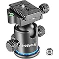 NEEWER 36MM Tripod Ball Head 360° Panoramic Metal with Arca Type Quick Release Plate, 1/4" Screw 3/8" Thread Mount, Max Load 17.6lb/8kg, Tripod Head for Monopod, Slider, DSLR Camera, Camcorder (Blue)