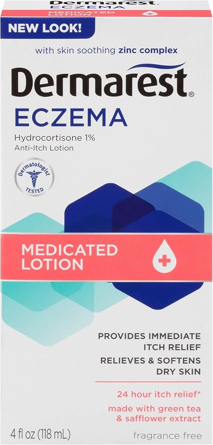 Dermarest Eczema Medicated Lotion, 24-Hour Dry Skin u0026 Itch Relief