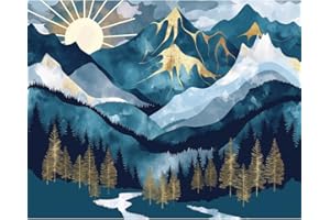 Natuyalo Paint by Numbers for Adults - DIY Adult Paint by Number Kits Painting on Canvas Sunset Forest Painting by Numbers for Beginners, Natural Landscape Art Craft Kits for Adults (16x20 Inch)