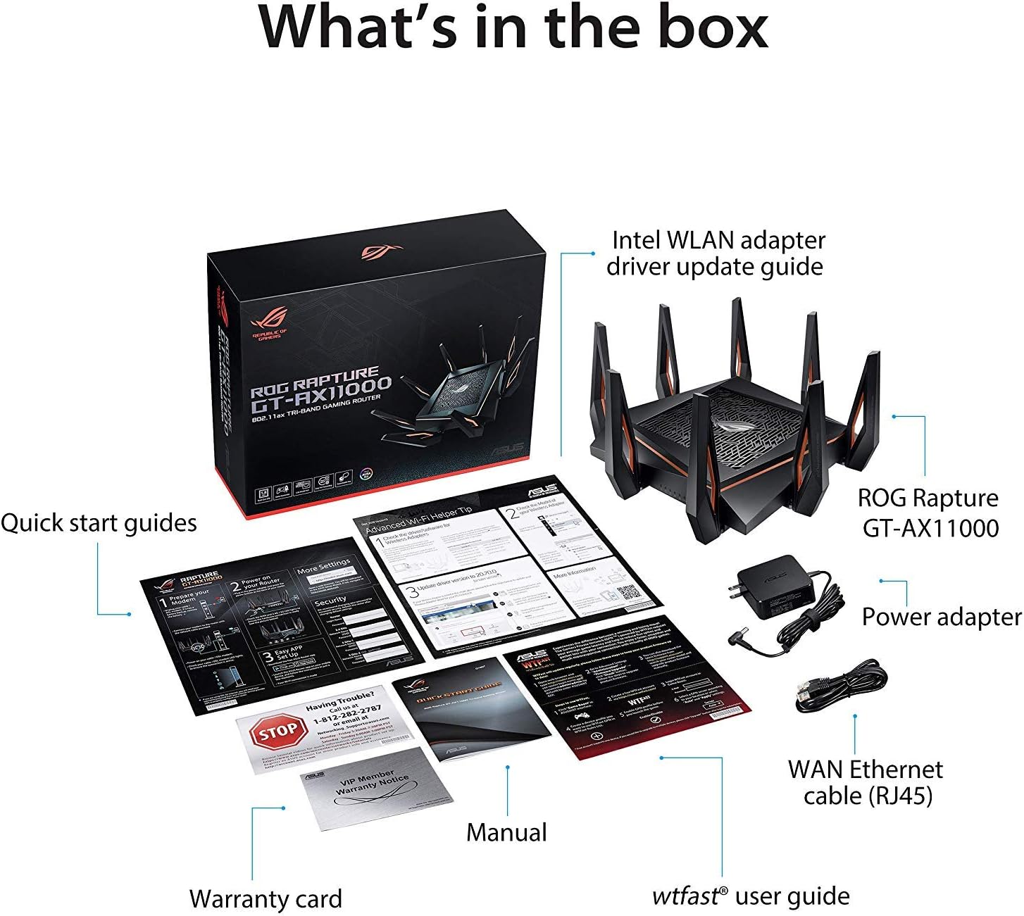 Asus ROG Rapture GT-AX11000 AX11000 Tri-Band 10 Gigabit WiFi Router, Aiprotection Lifetime Security by Trend Micro, Aimesh Compatible for Mesh WIFI System, Next-Gen Wifi 6, Wireless 802.11Ax, 4x Giga: Computers & Accessories