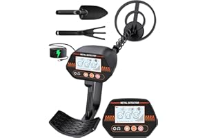 DetectTrek Rechargeable Metal Detector for Kids, 8" Waterproof Coil with Disc Modes & Adjustable Stem, 2 LB Lightweight Gold Detector for Beach & Backyard Treasure Hunting, MD-4071