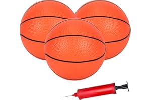 Hymaz 3 Pack 8 Inch Mini Basketballs, Basketballs Set with Air Pump for Kids Toddlers Mini Basketball Hoop, Swimming Pool Basketball Games, Indoor Basketball Hoop, Outdoor Small Hoops Games