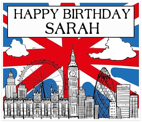 Amazon Com London Uk Britain Birthday Banner Personalized Party