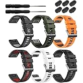 EZMVZKU 20mm Quickfit Silicone Watch Band for Garmin Fenix 8 43mm/Descent Mk3 43mm/Epix Pro 42mm/Fenix 7S/6S/5S/7S Pro/6S Pro/5S Plus,Sport Replacement Strap for Approach S70 42mm/Descent Mk2s