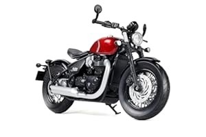 Risopen 1:12 Motorcycle Model Toy for Triumph Bobber Bonneville Alloy Die-cast Motorcycle Model No Assembly Required Mini Moto Collection Gift for Adult （Red）