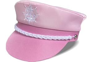 TOPORTY Captain Yacht Hat Nautical Hat Adjustable Anchor Skippers Cap Navy Marine Admiral Hat for Halloween Costume Accessory