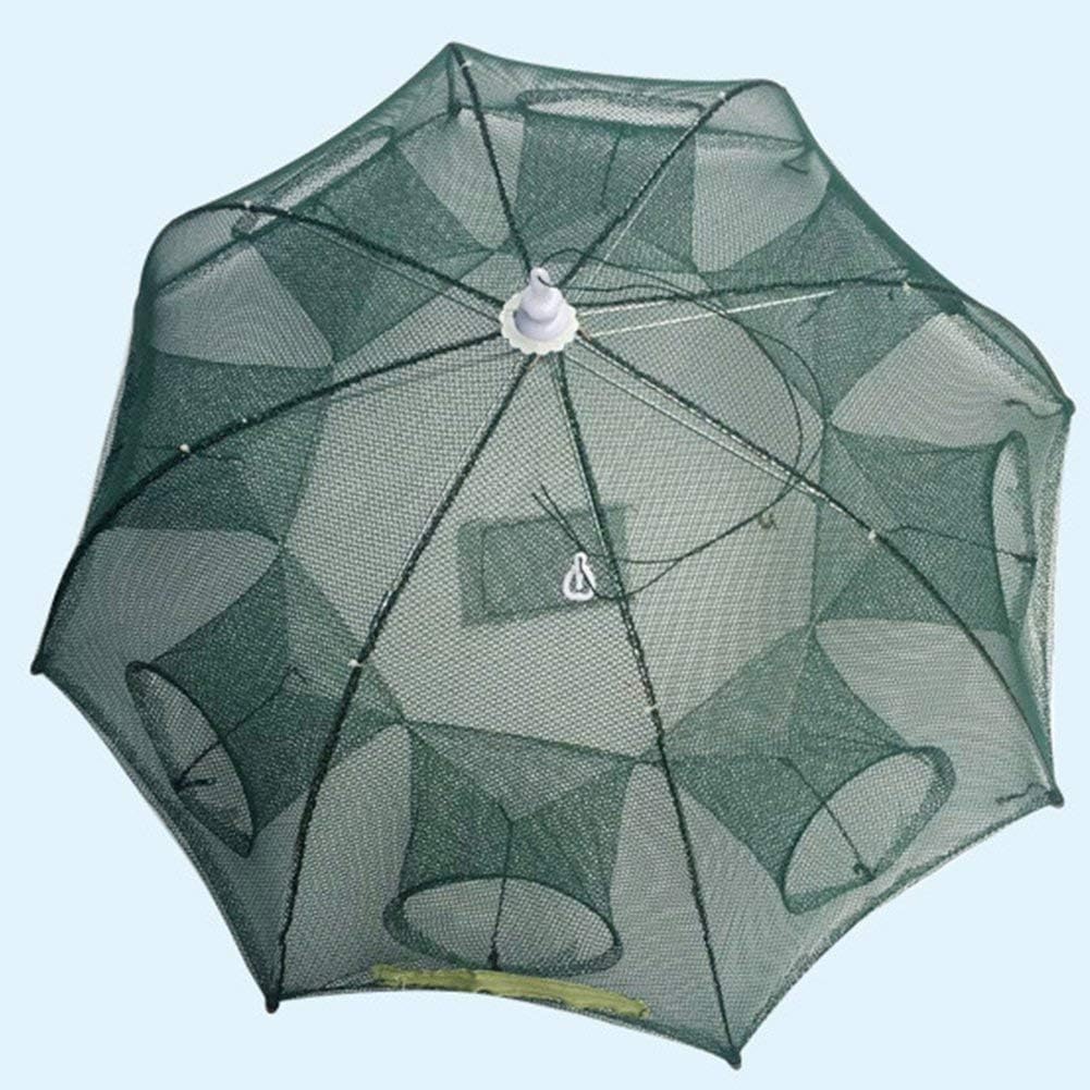 Collapsible Fishing Net, 4/6/8 Hole Automatic Net Fish Trap Landing Net Trap Cast Dip Cage Automatic for Fish Shrimp Minnow Crayfish Crab Baits(3#,8 Holes)