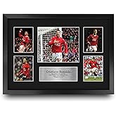 HWC Trading Cristiano Ronaldo 16 x 12 inch (A3) Printed Gifts Signed Autograph Picture for Football Fans and Supporters - 16" x 12" Framed