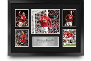 HWC Trading Cristiano Ronaldo 16 x 12 inch (A3) Printed Gifts Signed Autograph Picture for Football Fans and Supporters - 16" x 12" Framed