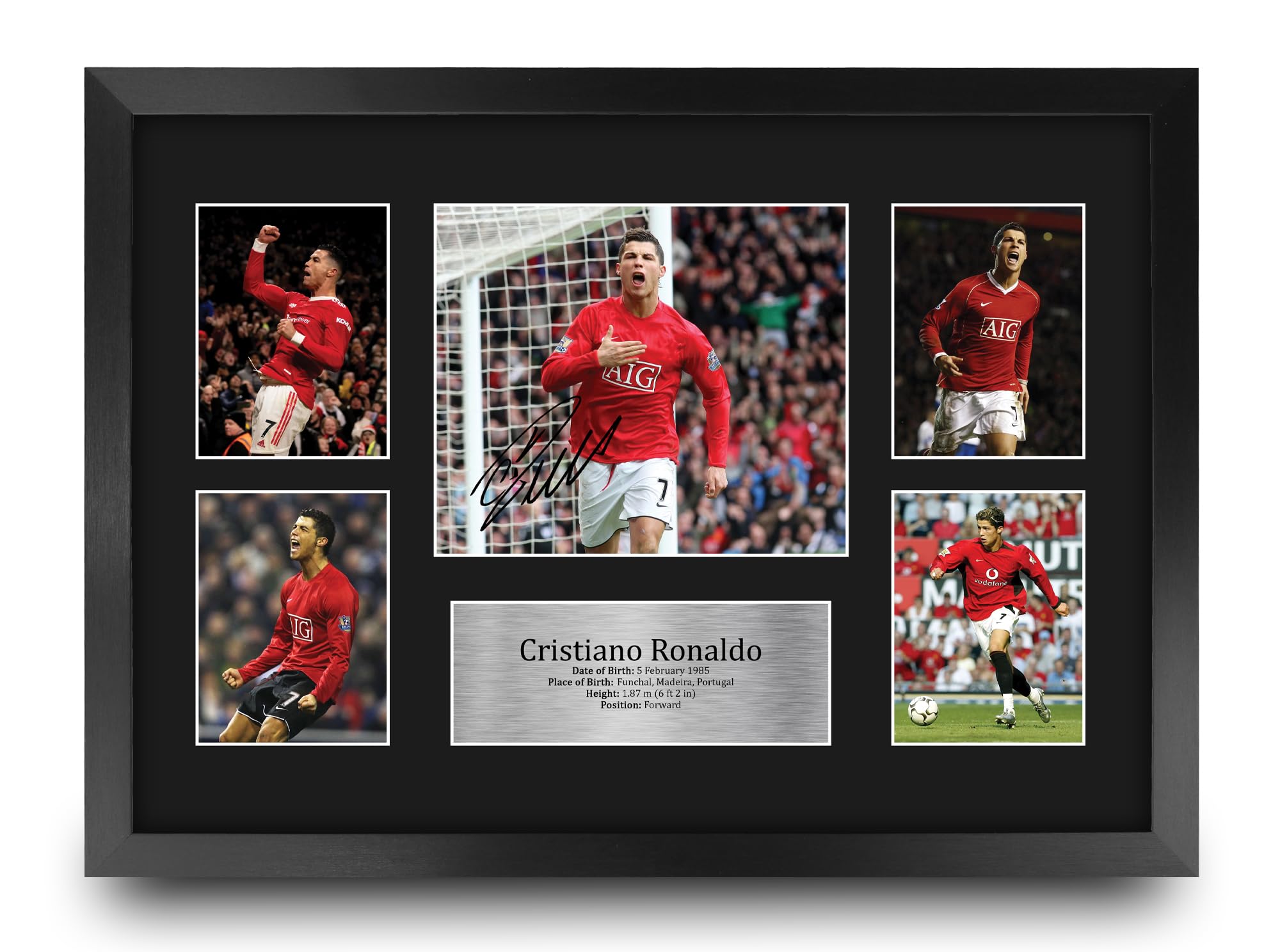HWC Trading Cristiano Ronaldo Printed Memorabilia Signed Autograph Picture Photograph Display for Football Fans and Supporters - A3 Framed