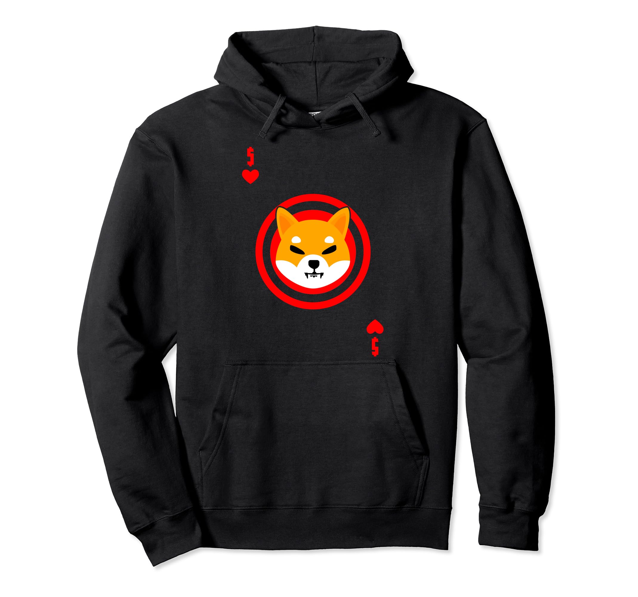 Shiba Inu Coin Hearts Card Blockchain HODL Cryptocurrency Pullover Hoodie