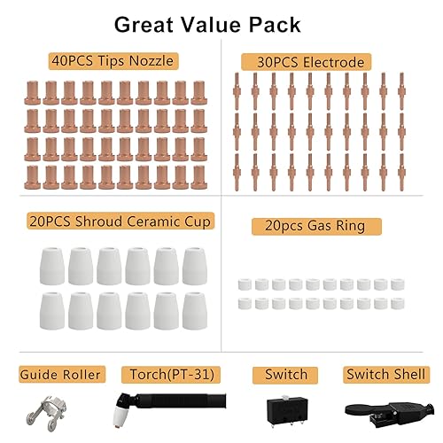 PT31 LG-40 Plasma Electrode Tips Nozzle Consumables Fit CT-312 - Foto 3