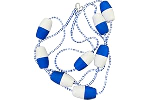 Poolzilla 18ft Swimming Pool Safety Rope and Float Kit Pre-Assembled Shallow End Divider with Stainless Steel Hooks