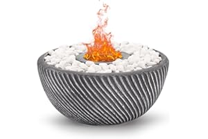 Roundfire Large Tabletop Fire Bowl - Ethanol Fire Pit, Fire Bowl, Fireplace for Patio & Garden - Bio Ethanol Fuel…
