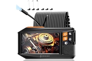ENNOVOR Endoscope Camera with Light, 4.3" HD 1920P Borescope Snake Inspection Camera, IP67 Waterproof 8 Adjustable LEDs 32.8ft Semi-Rigid Tool Kit for Automotive Plumbing DIY Cool Gadgets