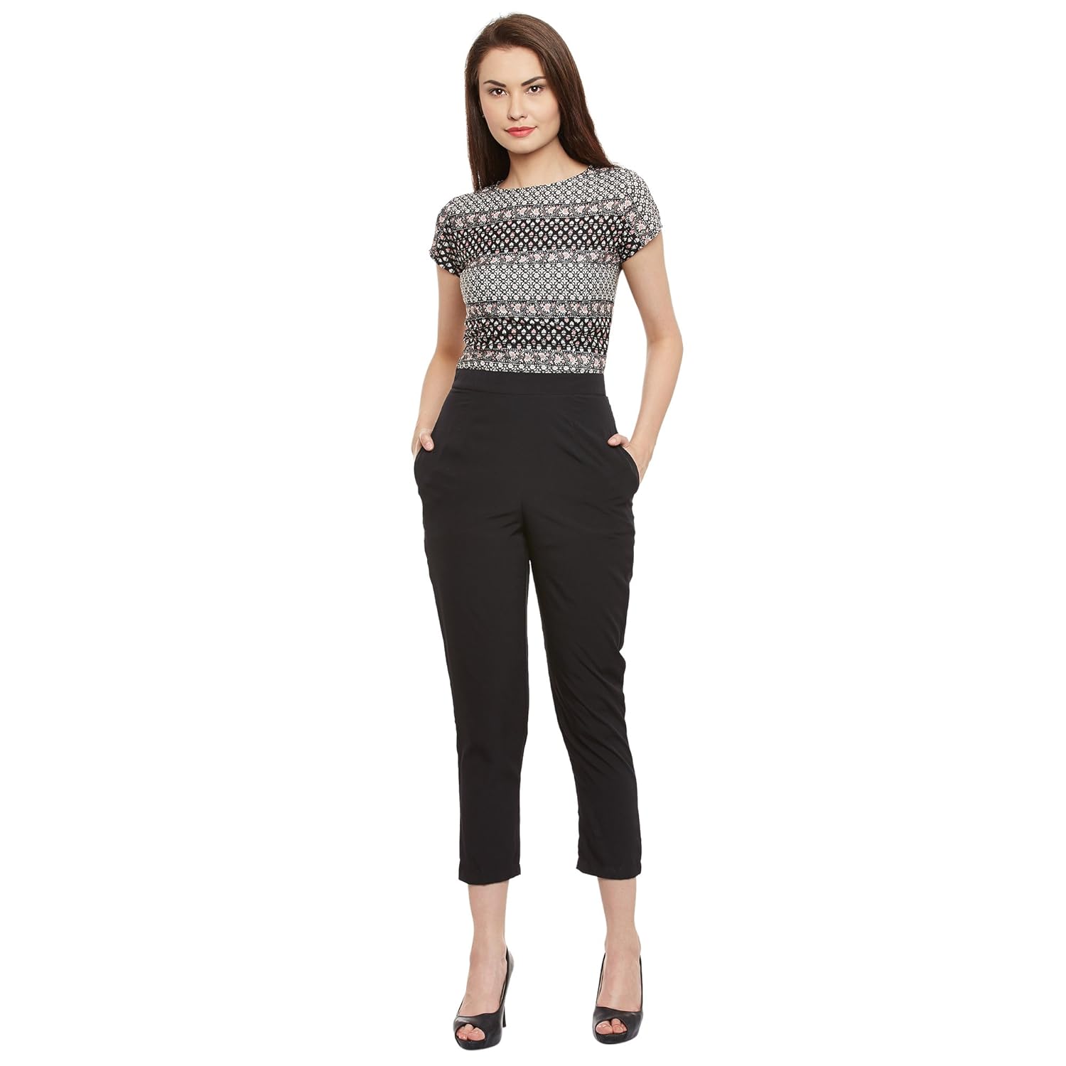 florrie fusion women's printed crepe jumpsuit (421-fjmp-04_solid black_xl)