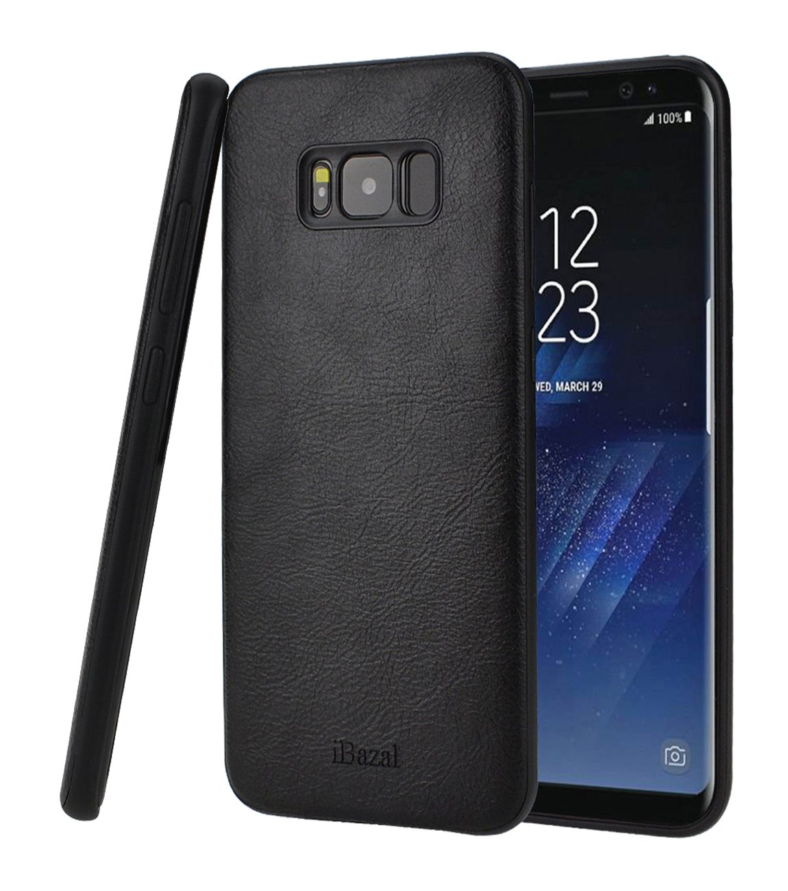 Galaxy S8 Case, iBazal [Business Series] PU Leather Case, Bumper Case Back Cover for Samsung Galaxy S8 (2017) - Black