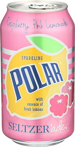 POLAR BEVERAGES RASPBERRY PINK LEMONADE SELTZER, 12 FZ