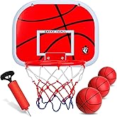 Indoor Basketball Hoop Set for Kids Adults, Mini Over The Door Hoop Set with 4 Balls for Dormitory Home Office, Upgarde Wall Mount Basketball Goal Sport Game for Boys Teen