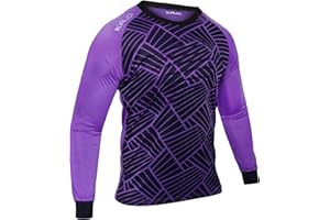 Kalci Hidden Chest Padding Soccer Goalie Jersey Youth & Adult. Long Sleeves Elbow Padded Goalkeeper Shirt for Boys & Girls