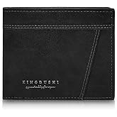 MultiValue Mens Wallet, PU Leather Bifold Wallets for Men Foldable Credit Card Wallet with Card Slot ID Card Window Front Pocket Wallet with Zipper (Black)