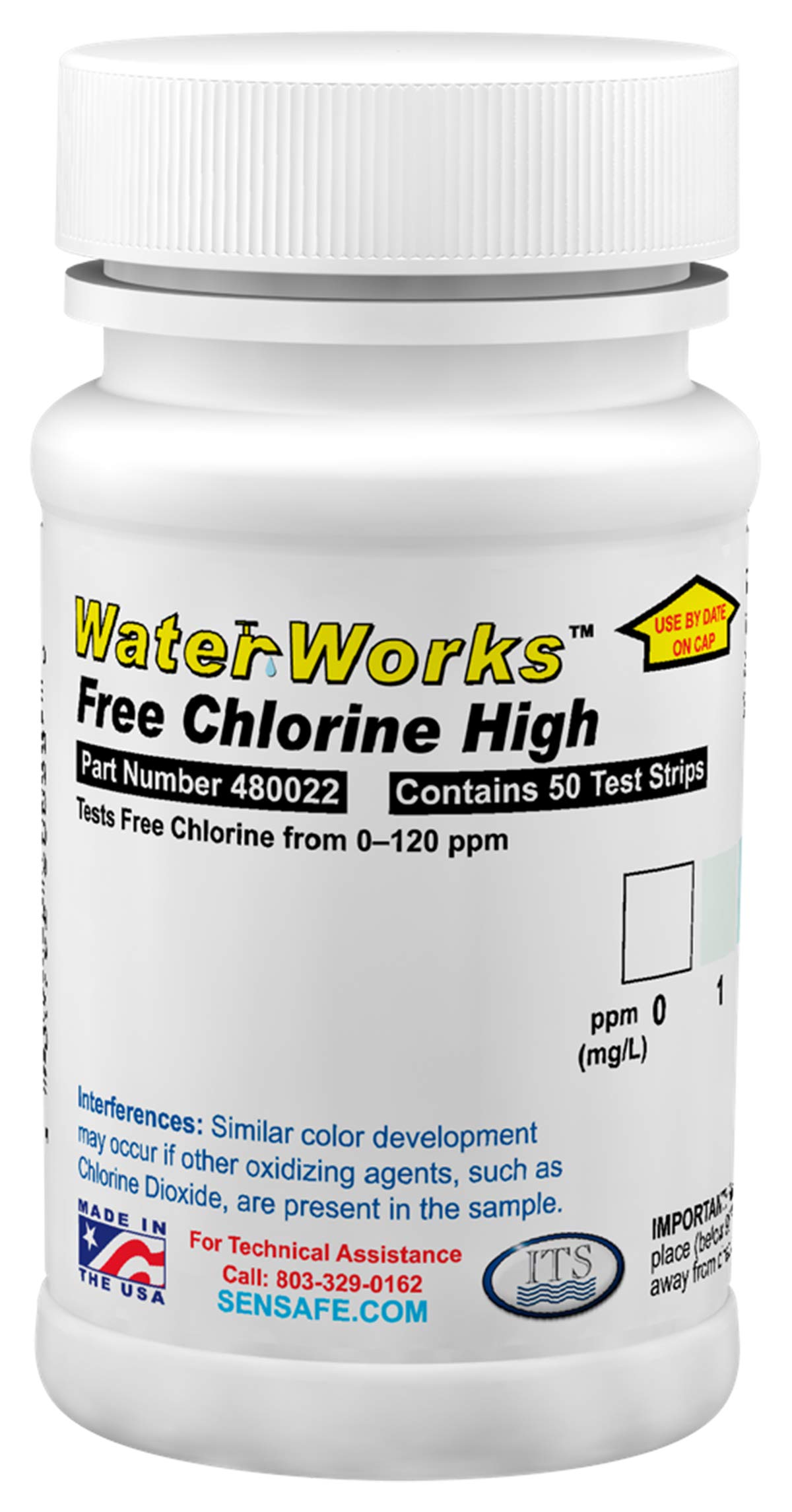ITS Europe Waterworks Free Chlorine High Range Test Strips (50 Strips) 480022