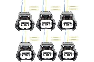 MICARUN 6 Pcs 2 Wires Fuel Injector Nozzle Connector Wiring Harness Pigtail Plug Fit for Nissan Xterra 2.4L 3.3L 2002-2004 Nissan Frontier 3.3L 1999-2004 OE 16600-38Y10 16600-5S700 16600-5S701