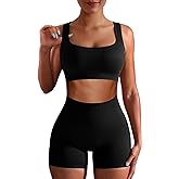 Workout Sets for Women Two Piece Sets for Women Summer Seamless Ribbed High Waist Leggings with Sports Bra Gym Sets