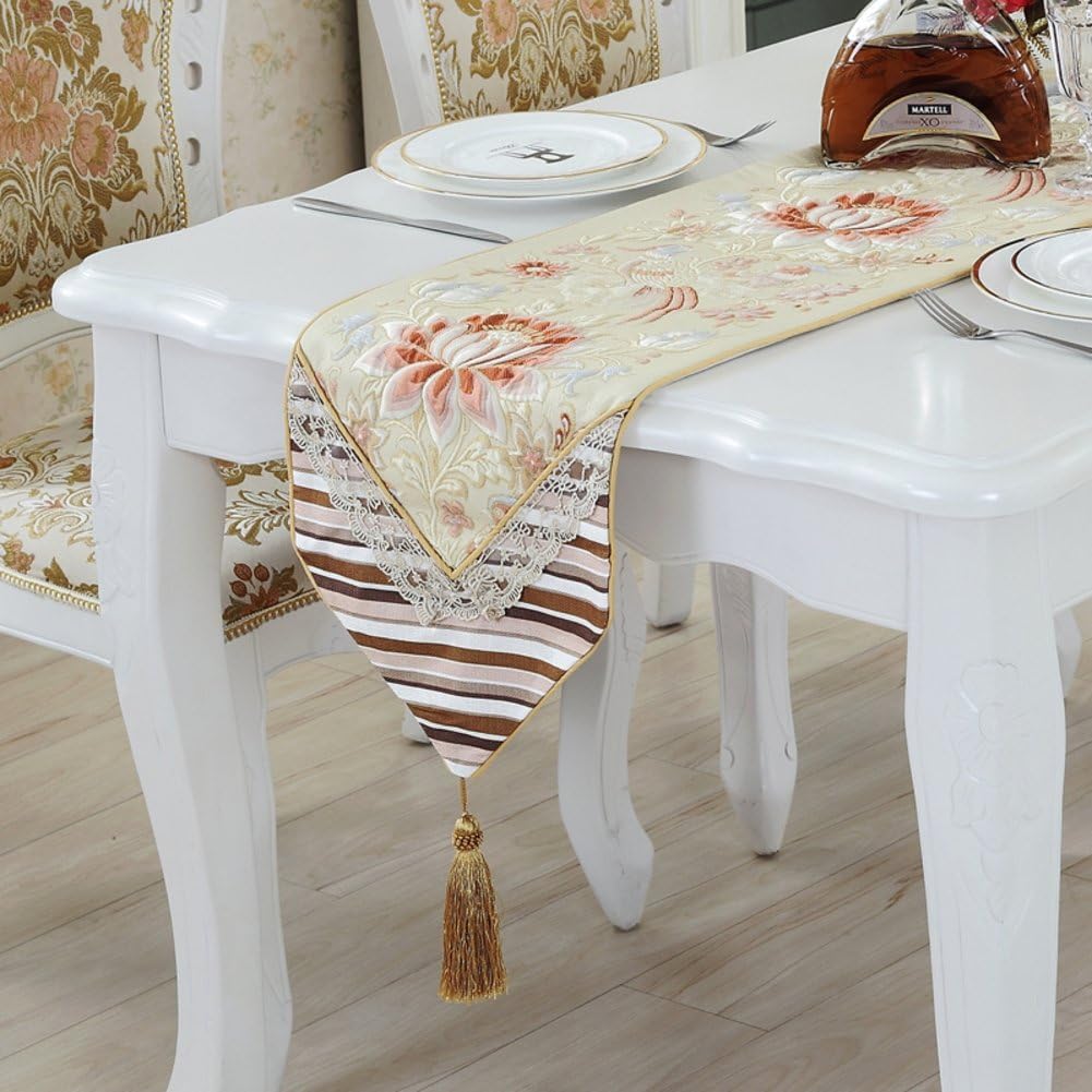 European Table Runner/Luxurious,Embroidery Table RunnerC 33x210cm