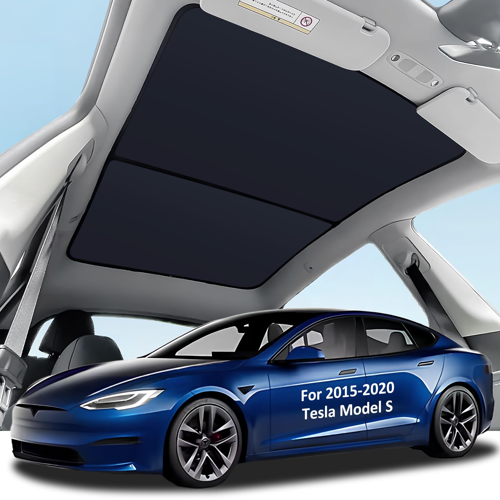 Photo 1 of Bestview Roof Sunshade Sunroof Rear Window Sunshade for 2015-2020 Tesla Model S,Glass Sunroof Shade Window Insulation UV & Heat Protection, Upgraded Double-Layer Design Sun Shade Won't Sag