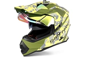 Orthrus DOT Certified Dual Sport Multicam Adventure Motorcycle Helmet UV Protected Visor for Snowmobile ATV Dirt Bike Off Road