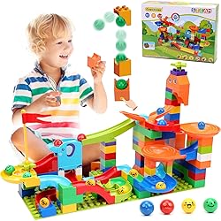 Marble Run Building Blocks for Kids: 130pcs Upgrade